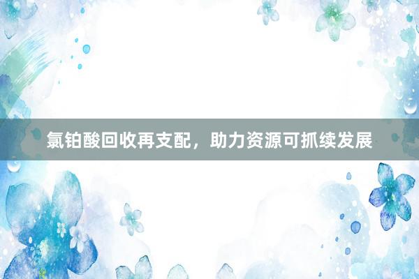 氯铂酸回收再支配，助力资源可抓续发展