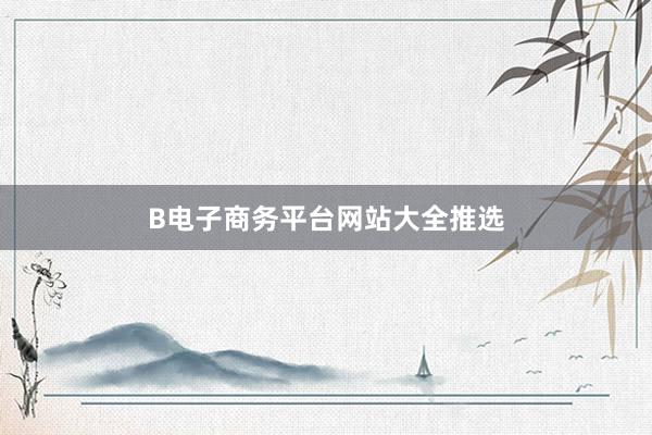 B电子商务平台网站大全推选