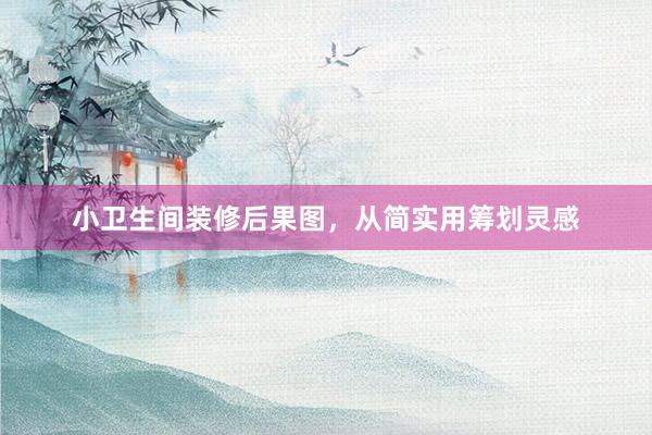 小卫生间装修后果图，从简实用筹划灵感