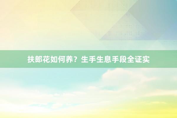 扶郎花如何养？生手生息手段全证实